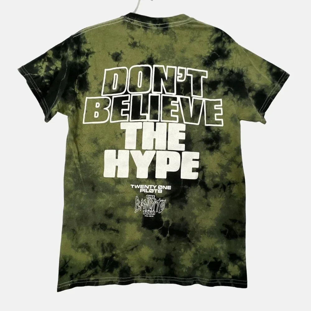 Twenty One Pilots The Bandits 2019 Tour T Shirt Green Tie Dye Mens Small S - Picture 3 of 8